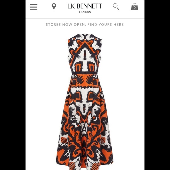 LK BENNETT Andrea Aztec Print Linen/Silk Dress - Picture 14 of 16